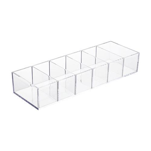 Household transparent compartmentable cosmetics storage box For students' dormitory detachable plastic desktop storage box